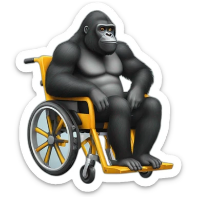 gorille en fauteuil roulant sticker