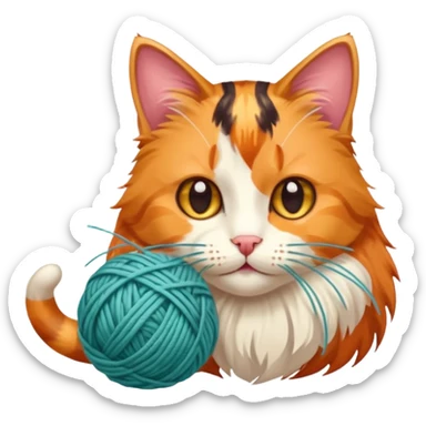 Cut cat playing with toys  sticker