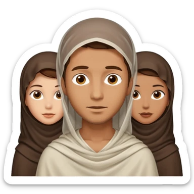 1 man with short hair and 4 veiled women sticker