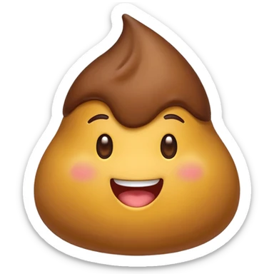 cute poop emoji with a smiling yellow pee drop friend, both with friendly faces sticker
