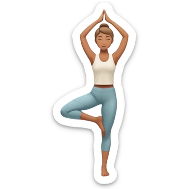 person in yoga pose balancing on one leg, centered and calm sticker