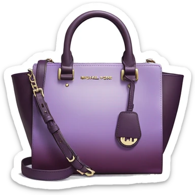 Realistic isolated lavender to dark plum ombre Michael Kors satchel purse.  sticker