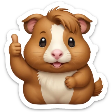 cute guinea pig giving a thumbs up emoji sticker