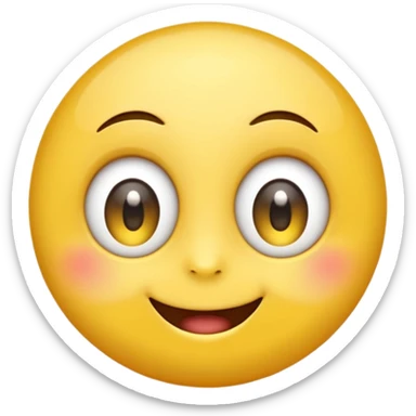 "A super happy, hope-filled emoji with a bright yellow round face, big sparkling eyes full of excitement, eyes slightly watery with joy, wide cheerful smile, glowing soft light around the face, extremely cute and expressive, high-resolution, vibrant and glossy style." sticker