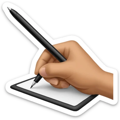 Hand is writing with black pen sticker