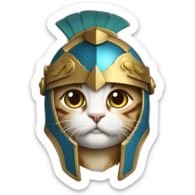 cat dressed as an greek hoplite sticker