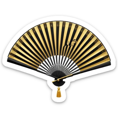japanese hand fan glossy circuit sticker