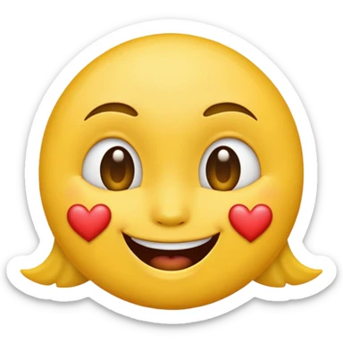Emoji with kisses on face sticker