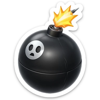 classic round cartoon bomb with a lit fuse, simple and bold sticker