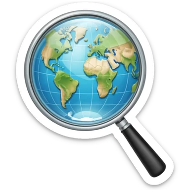 Magnifying glass warping the world inside it sticker