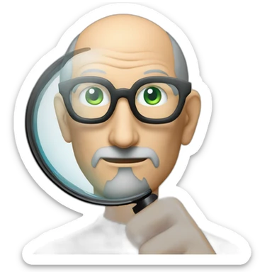 steve jobs holds in hand magnifier sticker