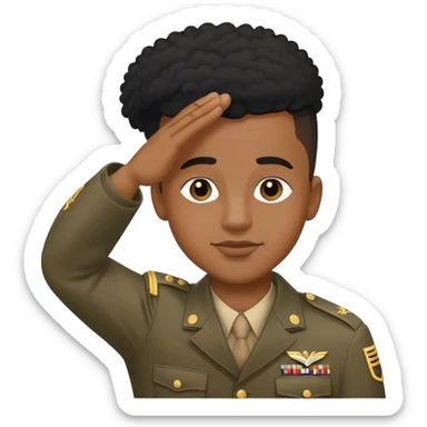 Black marine with low fade saluting sticker