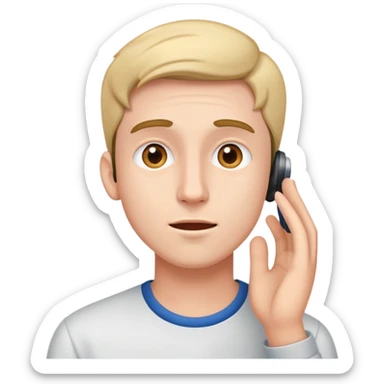 young man hearing impairment sticker