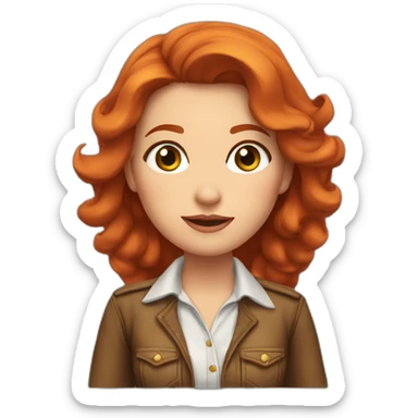 carrie red head cowgirl teacher hazel green eyes sticker