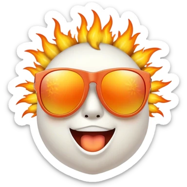 An anthropomorphic bursting firework wearing sunglasses  sticker