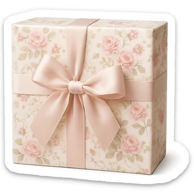 Elegant Rococo pale girly ditsy  gift box  , remove background sticker