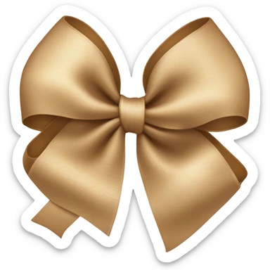 Light brown ribbon bow with only two loops sticker
