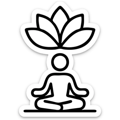 icon on the theme of yoga succulent classes.  sticker