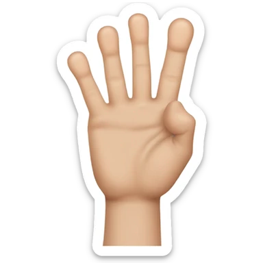 index and middle finger crossing with the ring finger down sticker