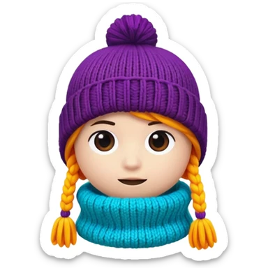 A 3D cartoon knitted wool beanie hat with visible yarn loops, vibrant color, soft lighting, Memoji-style rendering. sticker