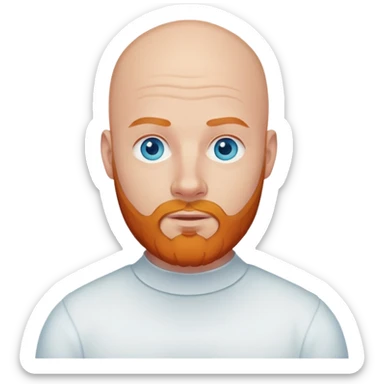 White bald man with blue eyes and ginger beard sticker