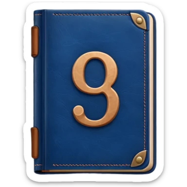 Dark blue book with a number "9" in the cover sticker