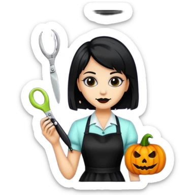 halloween hairdresser saloon sticker