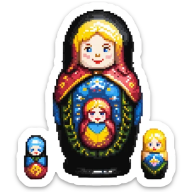 theater-themed nesting doll sticker