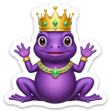 purple frog in royal outfit gown sticker