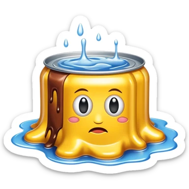 surreal dali style arty melting spam can landscape sticker