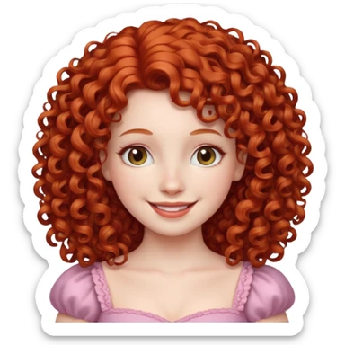 red curly haired princess sticker