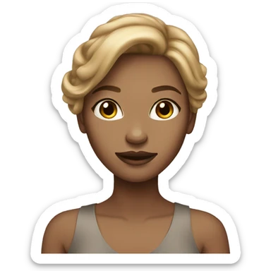 glamorous girl with light brown hair sticker