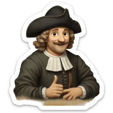 dutch man 17th century making ok sign sticker