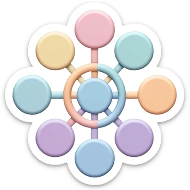 Can you create a picture for an AI LLM model router showing it as a hub connecting different LLMs? Make it pastel colored and abstract. Can you make it look more professional?
 sticker