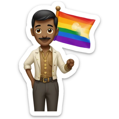 Walt Disney with an lgbt flag sticker