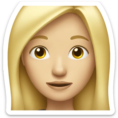 long hair blonde woman with cell phone sticker