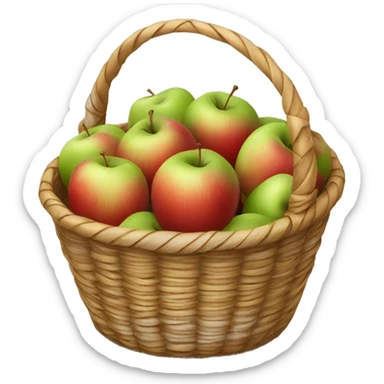 basket full of apples sticker