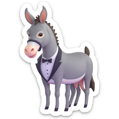 donkey in a tuxedo sticker