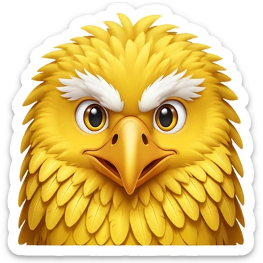 yellow eagle with a big smile sticker