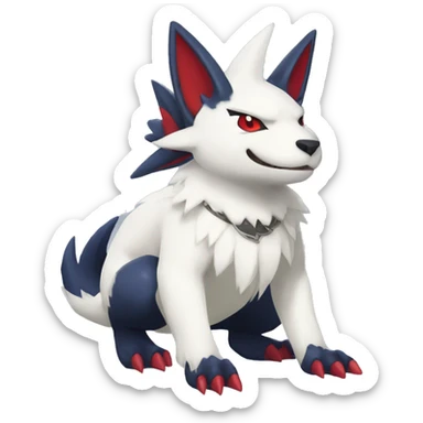 Cool Edgy Nargacuga-Absol-Zangoose-Sneasel-Quilava with a collar on, full body sticker