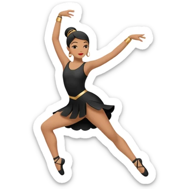 South (S): "dancer_south: Create a minimal flat-vector dancer icon facing south. Pose rotated to face down, suggesting downward movement. Black stroke 2px on transparent background, square canvas 1:1, SVG vector style, no text or facial features." sticker