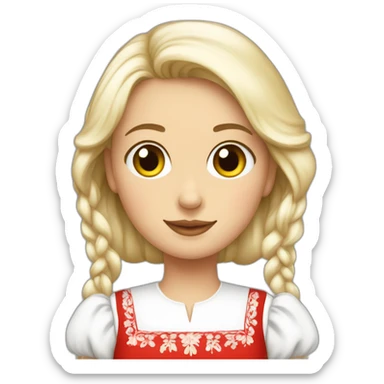 First half of body of A Polish woman with a typical Polish dress sticker