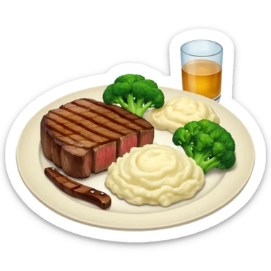 no chicken rather a plate with food including meat and a few side dishes sticker