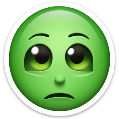 A fully green emoji with the text "AYE" in black lettering inside of it nothing else  sticker