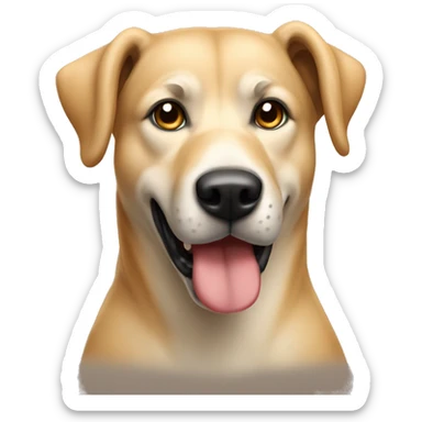 light beig mongrel dog  sticker