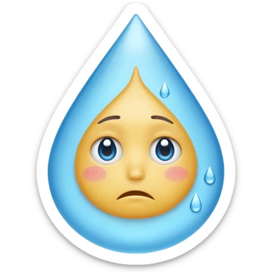 gota de agua con cara triste sticker