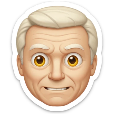 Angry older white male Italian angel like a smiley face sticker