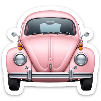 light pink vintage beetle car sticker