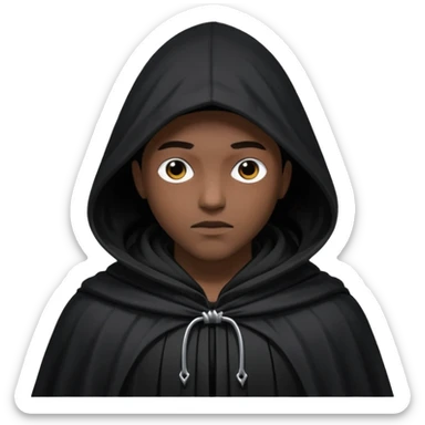 A dark shadowy figure wearing a hooded cloak sticker