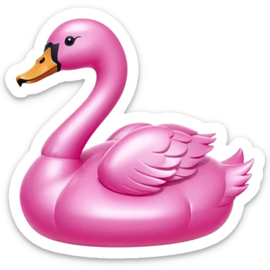 plastic pink swan inflatable  sticker